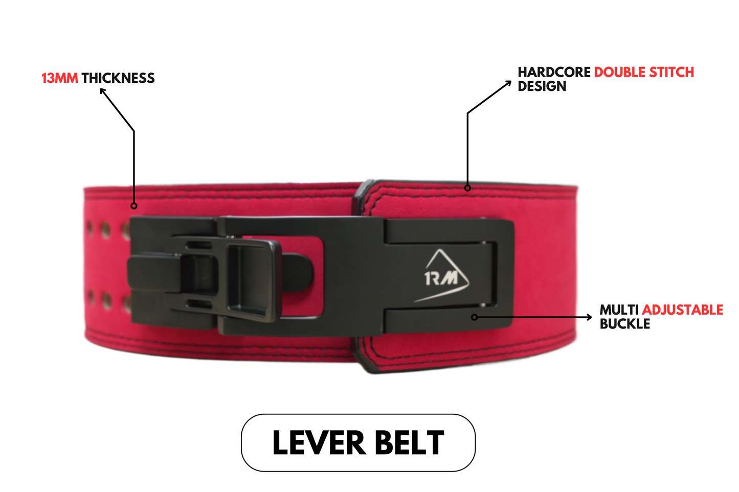 1RM Lever Belt : Red