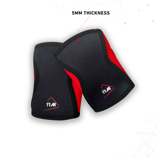 5mm Knee Sleeves Pair (Black & Red)