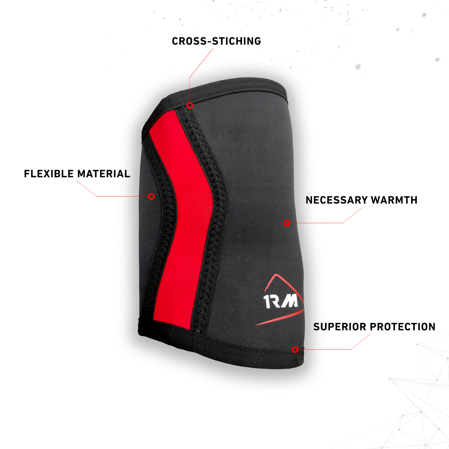 5mm Knee Sleeves Pair (Black & Red)