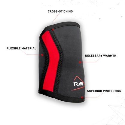 5mm Knee Sleeves Pair (Black & Red)