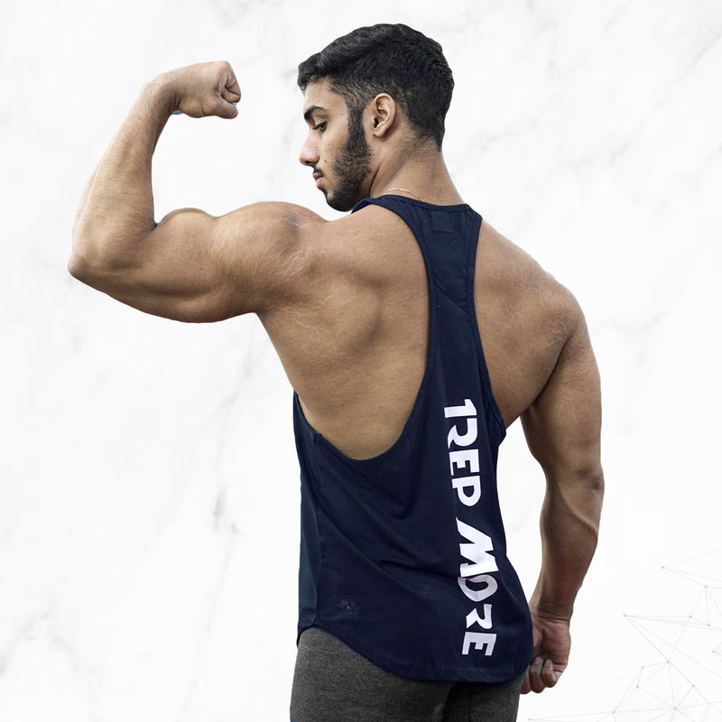  Stringer Fitted Tank Top in Navy Blue : Clothing